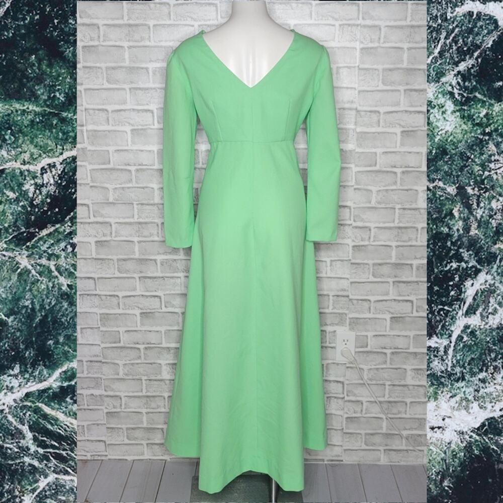 Vintage 70s Handmade Minty Green Romantic Prairie Dress - Picture 3 of 3